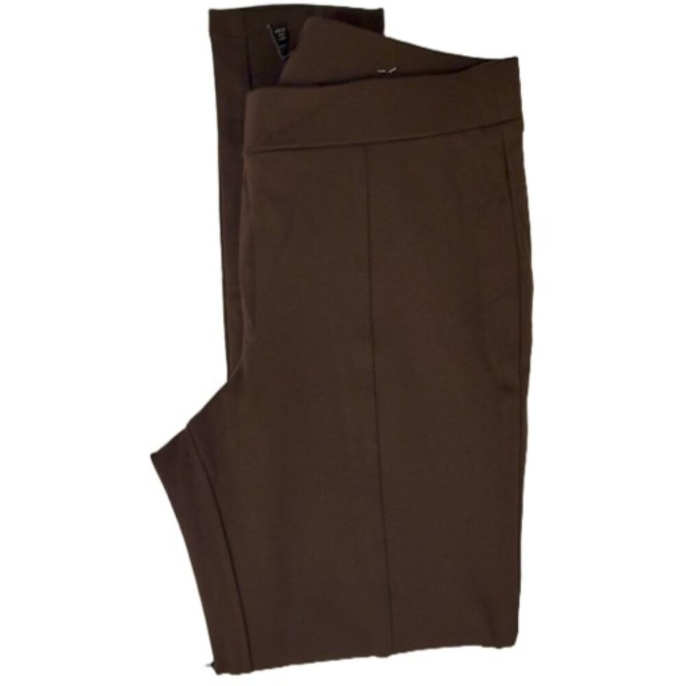 Style & Co Brown Slim Leg Seamed Ponte Pants Sz Large
